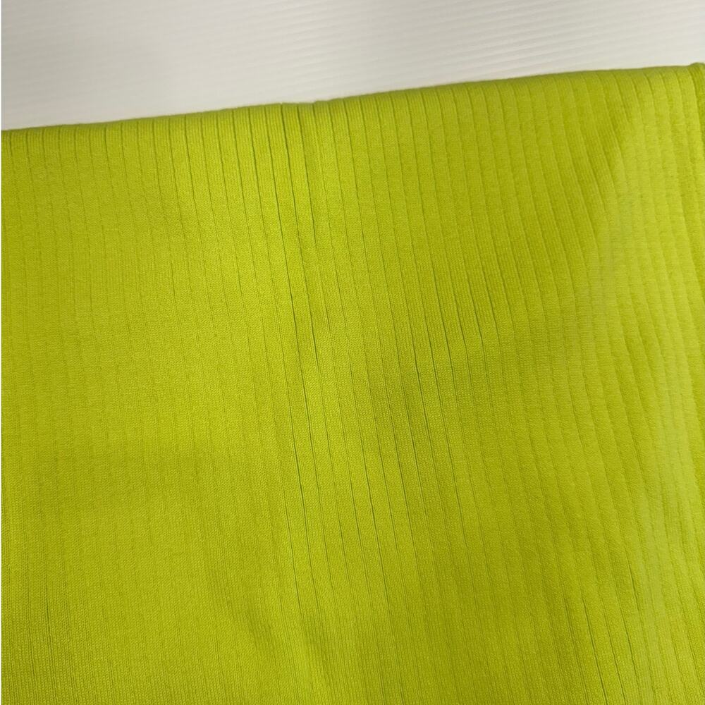 NWT Free People Skyline Midi Skirt Neon Lime Ribbed Knit Bodycon Slit S Bright - Picture 8 of 16